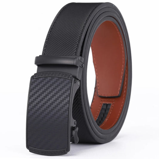 Men's Leather Belt with Automatic Buckle