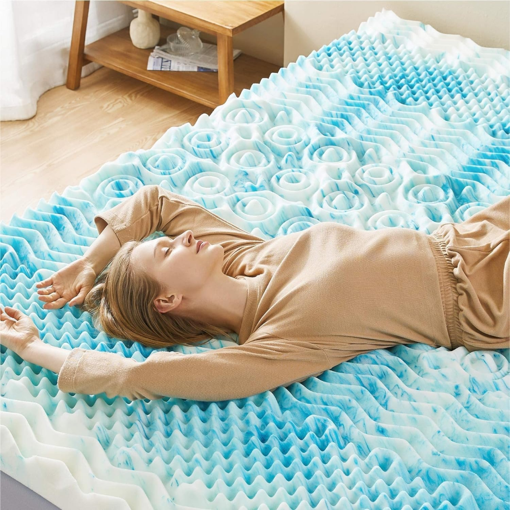 Cooling Egg Crate Memory Foam Mattress Topper