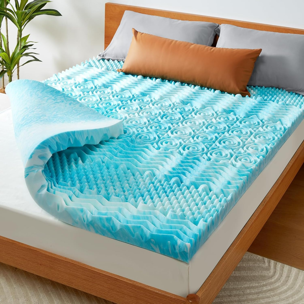 Cooling Egg Crate Memory Foam Mattress Topper