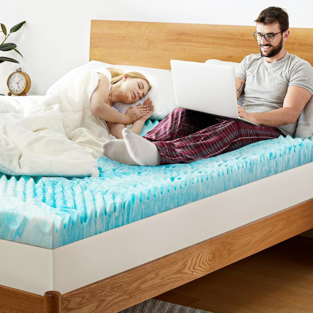 Cooling Egg Crate Memory Foam Mattress Topper