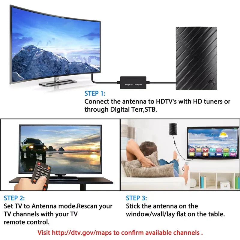 Long Range Indoor HDTV Antenna, 4K