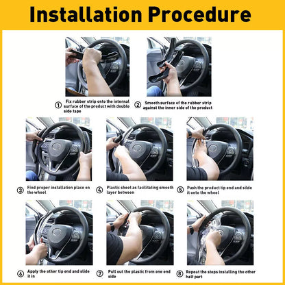 Universal Carbon Fiber Snap-on Steering Wheel Cover