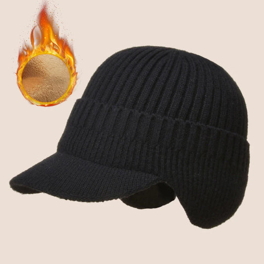 Men Knit Ear Cover Winter Hat
