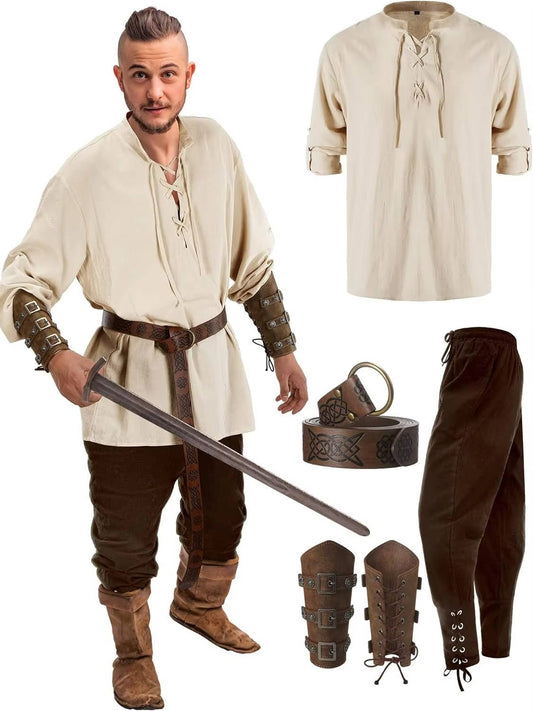 Men 4 Piece Halloween Medieval Party Costumes