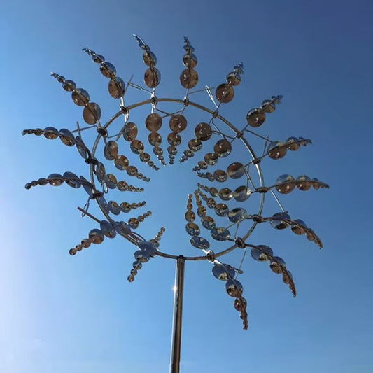 Metal Garden Windmill - Dual Motion Decorative Wind Spinner for Unique Garden Decor & Perfect Gift