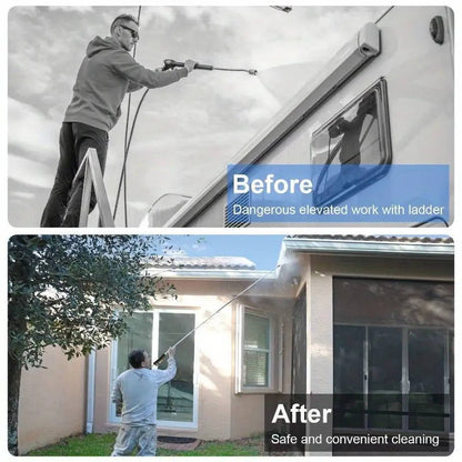 4000 PSI Telescoping High Pressure Power Washer Extension Wands For Gutter & Roof Drainage & Walls Cleaning